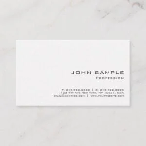 Minimalist Professional Modern White Matte Business Card