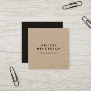 Minimalist Rustic Kraft Professional Square Business Card