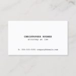 Minimalist Simple Elegant White Attorney at law Business Card