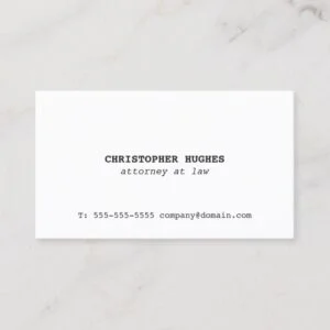 Minimalist Simple Elegant White Attorney at law Business Card