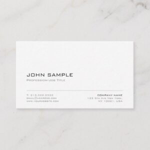 Minimalistic Elegant Modern White Plain Business Card