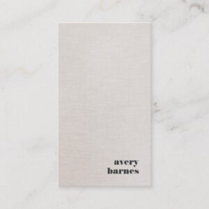 Minimalistic Faux Linen Simple Modern Business Card