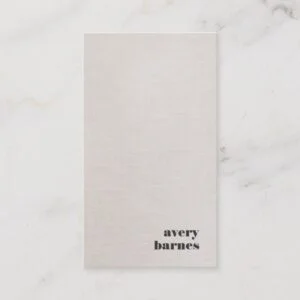 Minimalistic Faux Linen Simple Modern Business Card