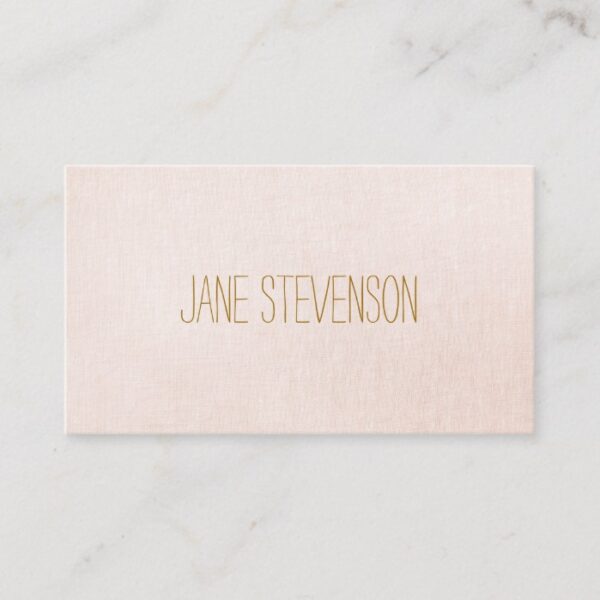 Minimalistic is Sweet Light Pink Linen Look Business Card