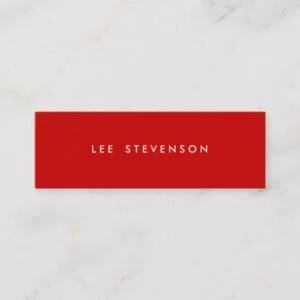 Minimalistic Red Mini Modern Minimalist Mini Business Card