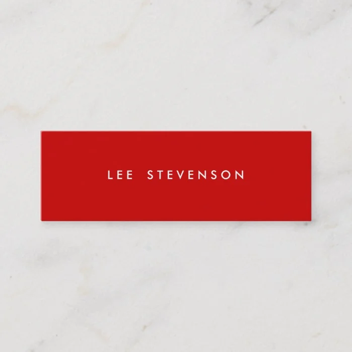 Minimalistic Red Mini Modern Minimalist Mini Business Card