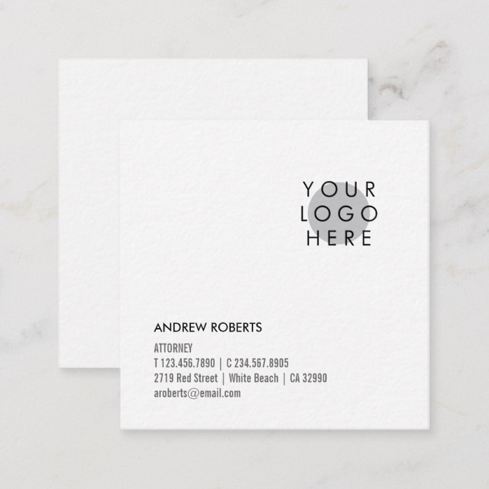 Minimalistic Square Modern Your Logo Business Card
