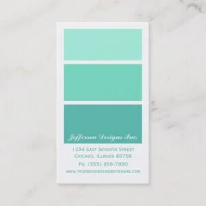 Mint Green Paint Chips Business Cards