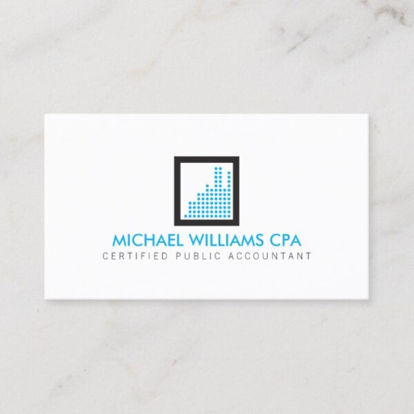 Modern Accountant, Financial Logo in Blue Business Card