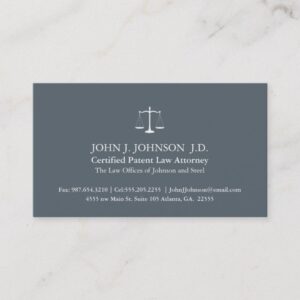 Modern and Minimal Slate Grey Attorney Business Card