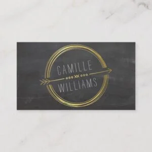 MODERN ARROW LOGO gold foil rustic hand drawn Business Card