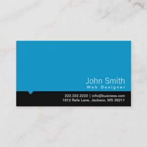 Modern Black Bar Web Design Business Card