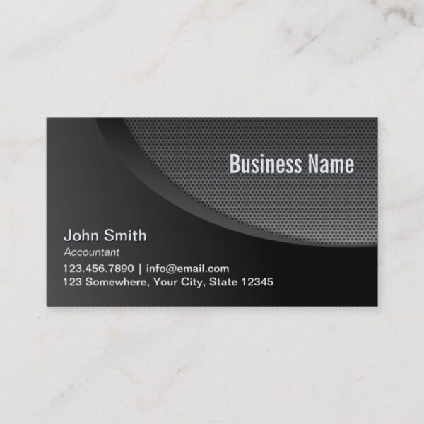 Modern Black Metal Mesh Accountant Business Card