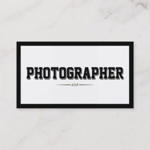 Modern Bold Border Photographer Business Card