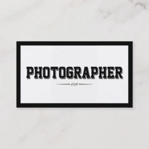 Modern Bold Border Photographer Business Card