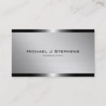 Modern Brushed Aluminum Business Card