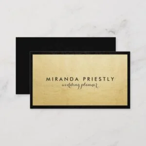 Modern Chic Black and Faux Gold Foil Luxe Creative Business Card