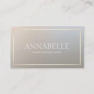 Modern Chic Designer Gold Border Business Card