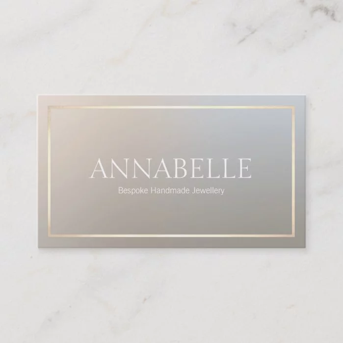 Modern Chic Designer Gold Border Business Card