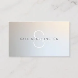 Modern Chic Monogram Professional Soft Silver Business Card