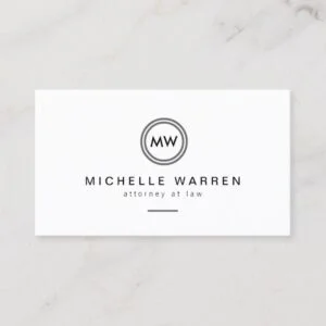 Modern Circle Monogram Initials Attorneys Business Card