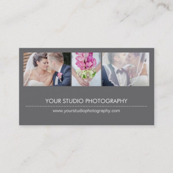 Modern Collage Business Card - Gray