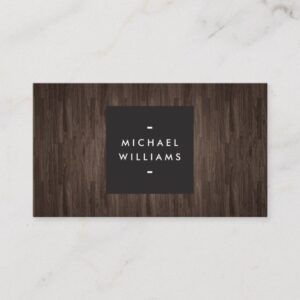 Modern Dark Wood Professional Business Card