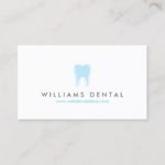 Modern Dentist Blue Tooth Logo, Dental Office Business Card