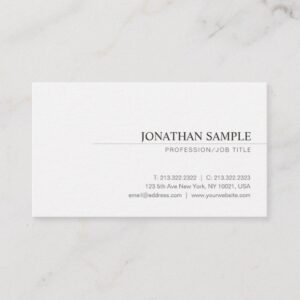 Modern Elegant Minimalistic Professional Plain Business Card