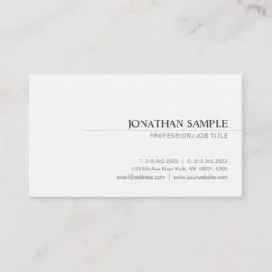 Modern Elegant Minimalistic Professional Plain Business Card