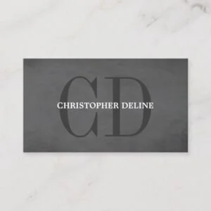 Modern Elegant Texture Grey Monogram Consultant Business Card