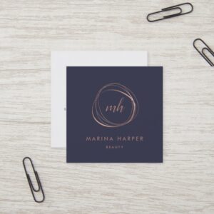 Modern Faux Rose Gold Abstract Square Business Card
