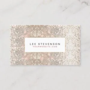 Modern Faux Sequins Beauty and Fashion Retro Business Card