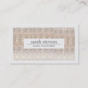 Modern Faux Sequins Beauty and Fashion Stylist Business Card