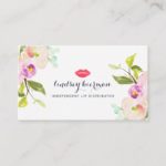 Modern Floral Lip Product Distributor Business Card
