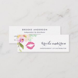 Modern Floral Lip Product Distributor Mini Business Card