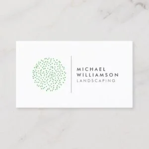 Modern Gardener Landscaping Logo on White Business Card