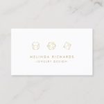 Modern Gemstone Trio Logo II Jewelry Designer Business Card