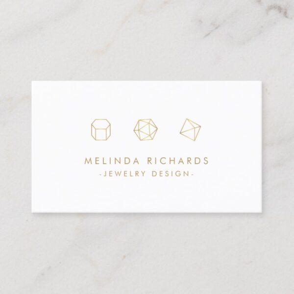 Modern Gemstone Trio Logo II Jewelry Designer Business Card
