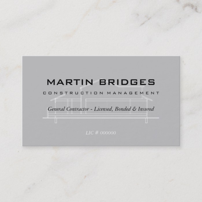 Modern General Construction Business Cards