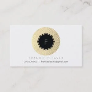 MODERN GEO OCTAGON monogram bold spot gold foil Business Card