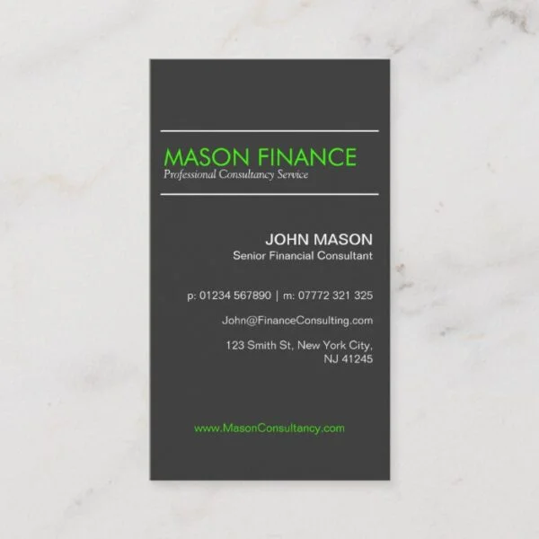 Modern Gray Vertical - Professional Business Card