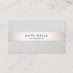 Modern Grey and Faux Silver Stripe Business Card