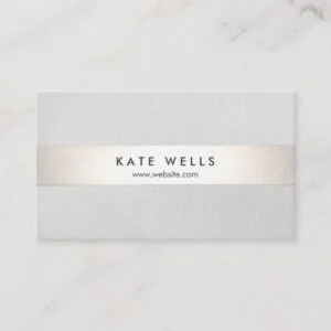Modern Grey and Faux Silver Stripe Business Card