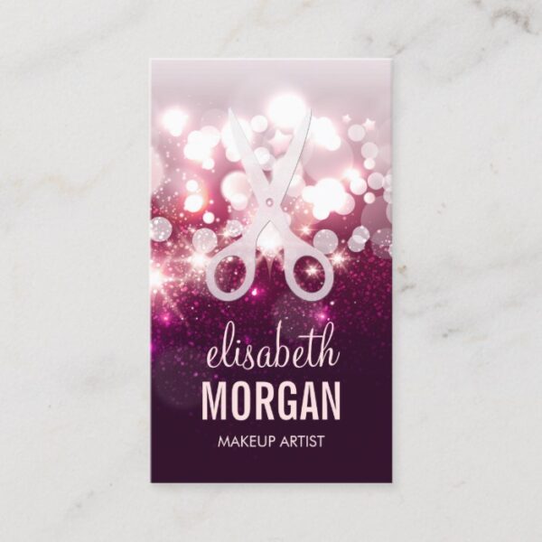Modern Hair Stylist - Pink Glitter Sparkle Business Card
