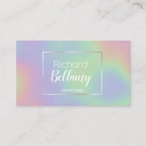 Modern Holographic Rainbow Metal - Business Card