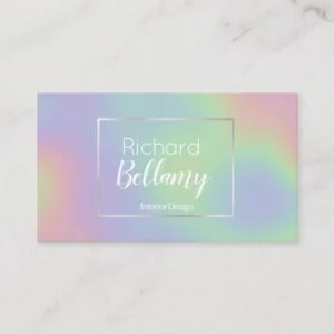 Modern Holographic Rainbow Metal - Business Card