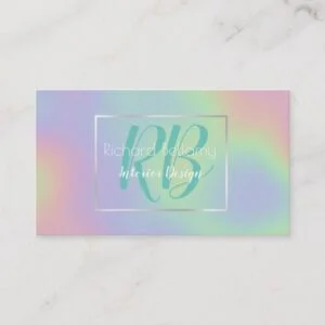 Modern Holographic Rainbow Metal - Business Card