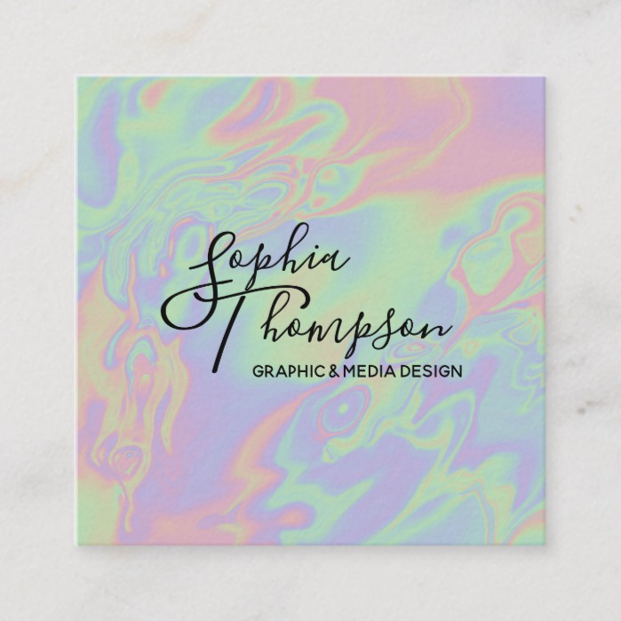 Modern Holographic Rainbow Pastel - Business Card