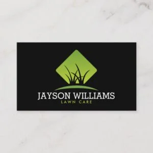 Modern Lawn Care/Landscaping Grass Logo II Business Card